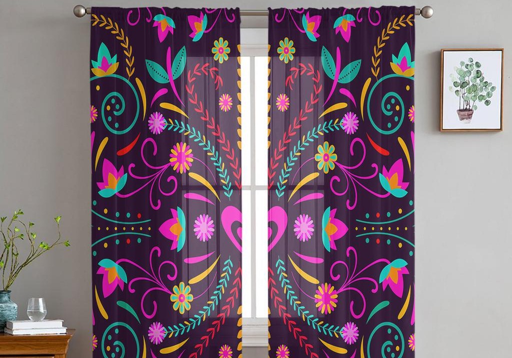  Geometric and AbstractCurtains in Tiruppur